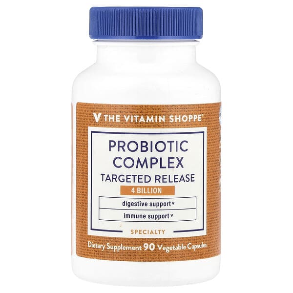 The Vitamin Shoppe, Probiotic Complex, 4 Billion, 90 Vegetable Capsules