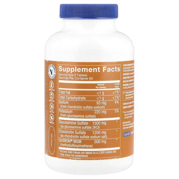 Alternative view of The Vitamin Shoppe, Triple Strength Glucosamine Chondroitin With MSM, 120 Tablets