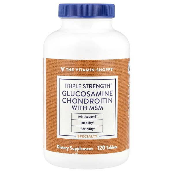 The Vitamin Shoppe, Triple Strength Glucosamine Chondroitin With MSM, 120 Tablets