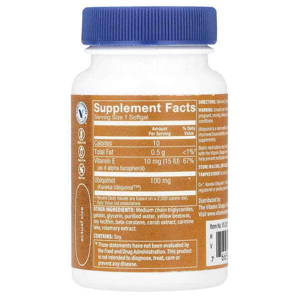 Alternative view of The Vitamin Shoppe, Ubiquinol CoQ-10, 30 Softgels