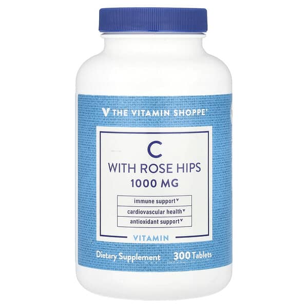 The Vitamin Shoppe, Vitamin C With Rose Hips, 300 Tablets