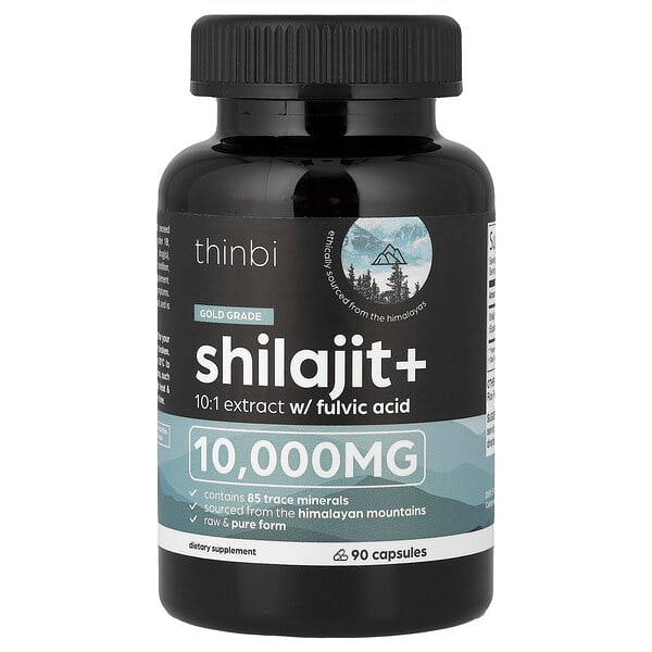 Thinbi, Shilajit+, 90 Capsules (500 mg per Capsule)