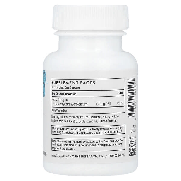 Alternative view of Thorne, 5-MTHF, 1 mg, 60 Capsules