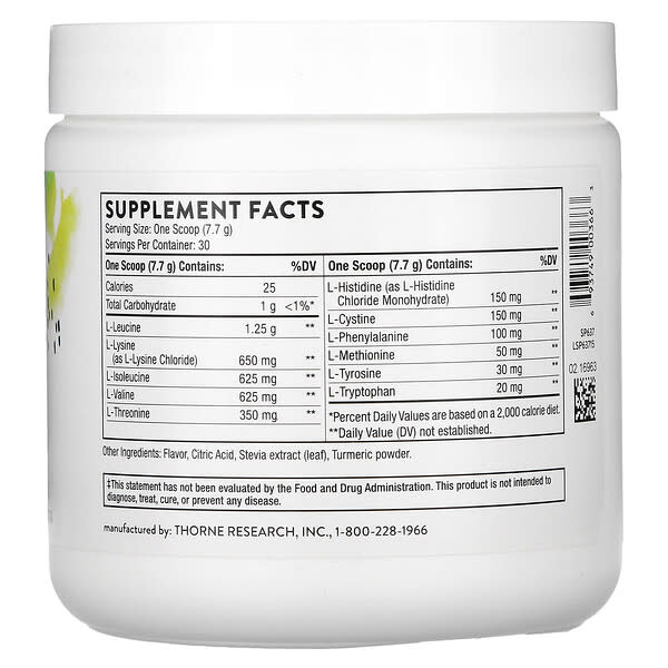 Alternative view of Thorne, Amino Complex, Lemon, 8.1 oz (231 g)