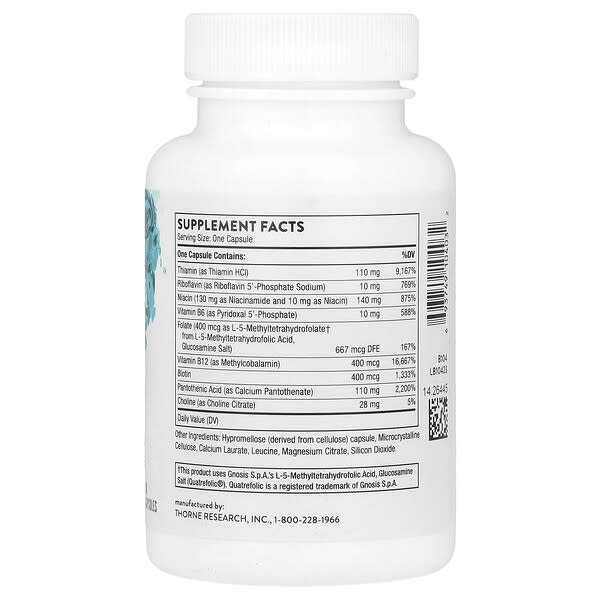 Alternative view of Thorne, Basic B Complex, 60 Capsules