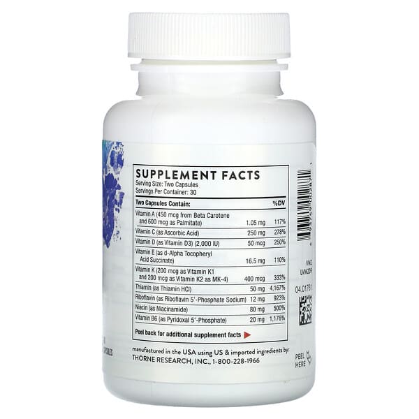 Alternative view of Thorne, Basic Nutrients 2/Day, NSF Certified, 60 Capsules