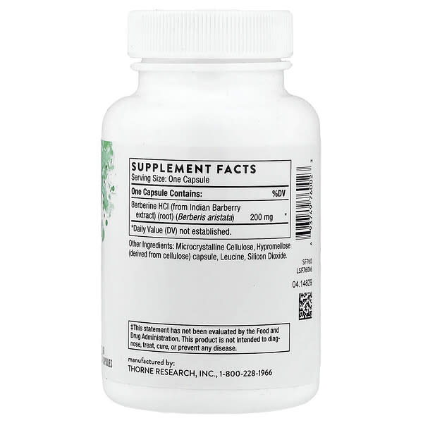 Alternative view of Thorne, Berberine, 200 mg, 60 Capsules