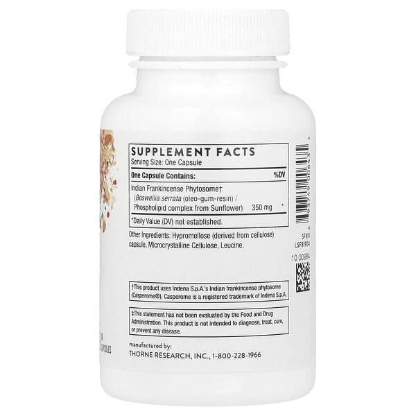 Alternative view of Thorne, Boswellia Phytosome, 60 Capsules (350 mg per Capsule)