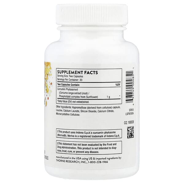 Alternative view of Thorne, Curcumin Phytosome, 60 Capsules (500 mg per Capsule)