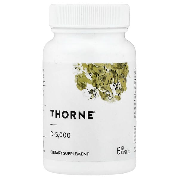Thorne, D-5,000, 120 Capsules (125 mcg per Capsule)