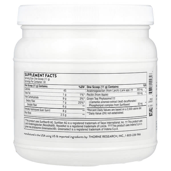 Alternative view of Thorne, FiberMend® Prebiotic, 11.6 oz (330 g)