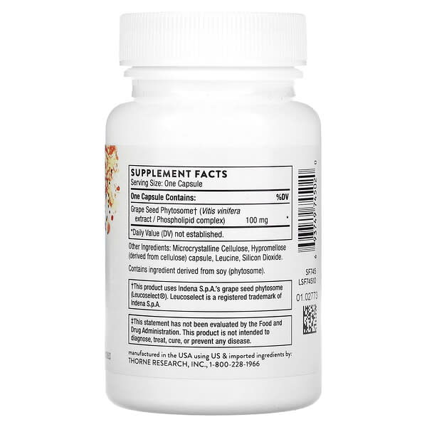 Alternative view of Thorne, Grape Seed Extract, 60 Capsules (100 mg per Capsule)