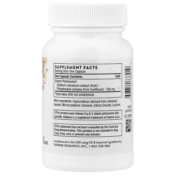 Alternative view of Thorne, Milk Thistle Phytosome, 90 Capsules (180 mg per Capsule)