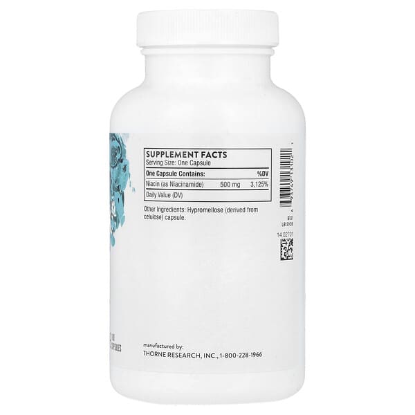Alternative view of Thorne, Niacinamide, 180 Capsules (500 mg per Capsule)