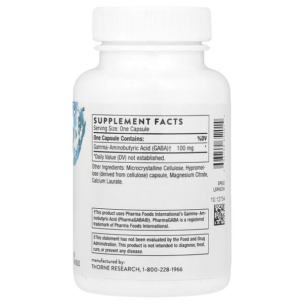 Alternative view of Thorne, PharmaGABA-100, 60 Capsules (100 mg per Capsule)