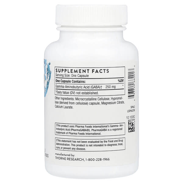 Alternative view of Thorne, PharmaGABA-250, 60 Capsules (250 mg per Capsule)
