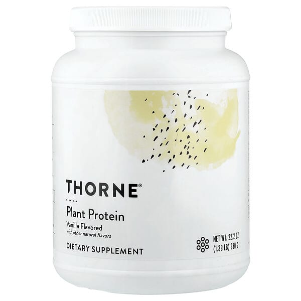 Thorne, Plant Protein, Vanilla, 1.39 lb (630 g) 5 Thorne, Plant Protein, Vanilla, 1.39 lb (630 g)