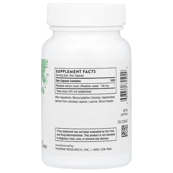 Alternative view of Thorne, Rhodiola, 60 Capsules (100 mg per Capsule)
