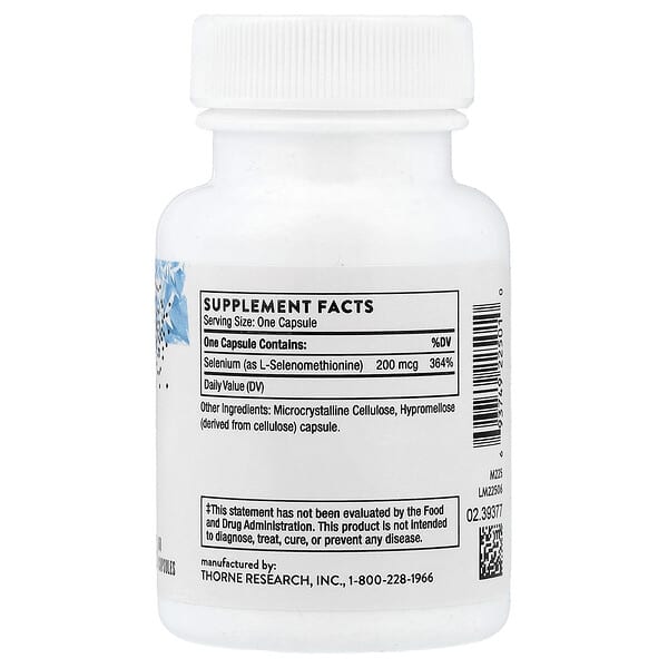 Alternative view of Thorne, Selenium, 200 mcg, 60 Capsules