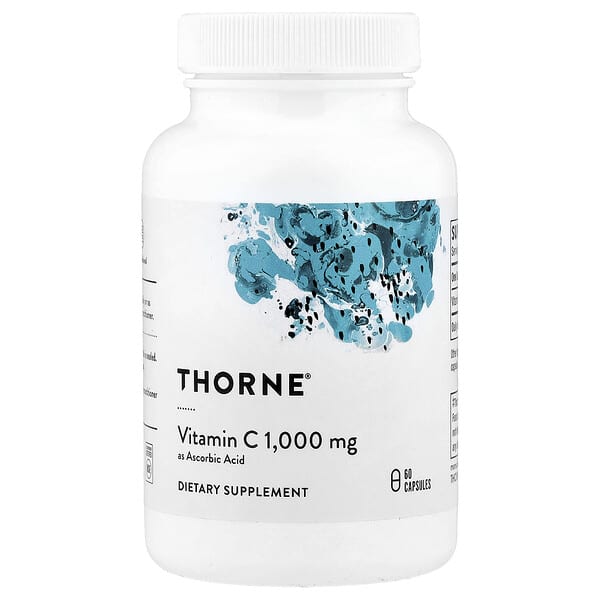 Thorne, Vitamin C as Ascorbic Acid, 60 Capsules (1 g per Capsule)