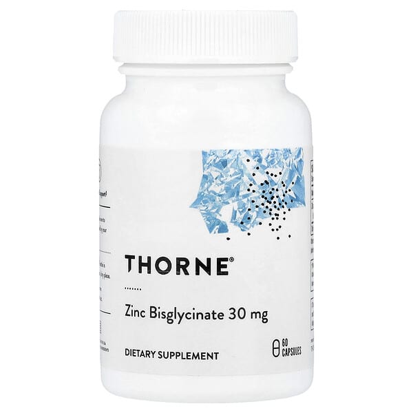 Thorne, Zinc Bisglycinate, 30 mg, 60 Capsules