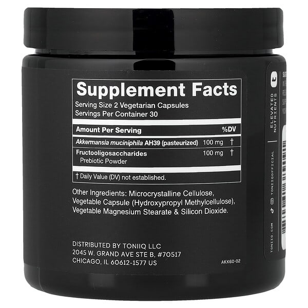 Alternative view of Toniiq, Akkermansia, 60 Capsules