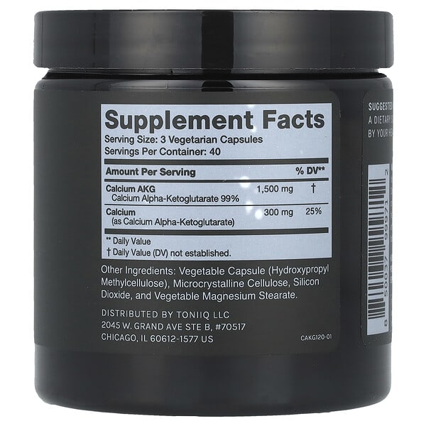 Alternative view of Toniiq, Calcium AKG, 120 Capsules