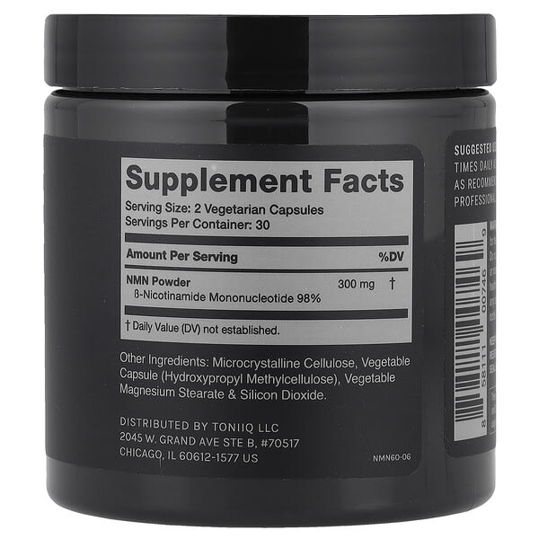 Alternative view of Toniiq, NMN 300, 60 Capsules (150 mg per Capsule)
