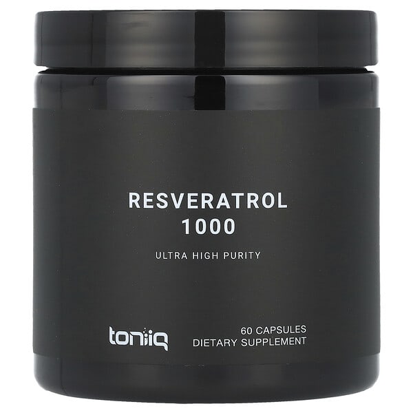 Toniiq, Resveratrol 1000, 60 Capsules (500 mg per Capsule)