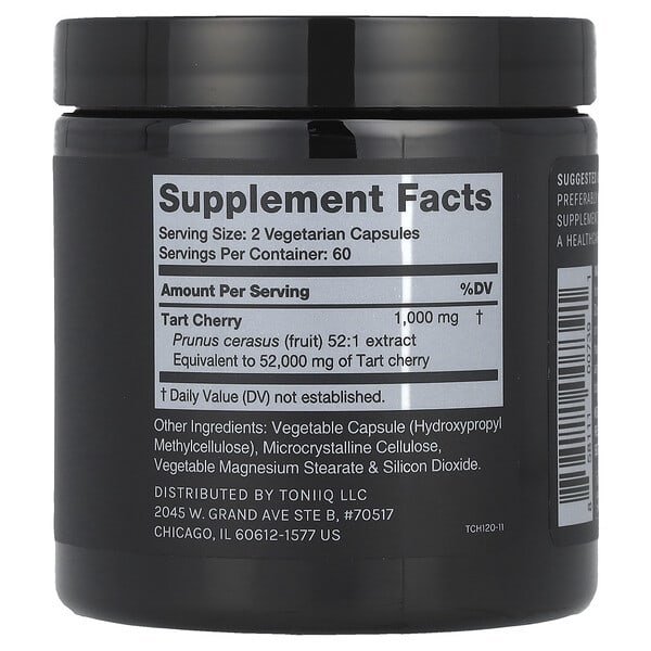 Alternative view of Toniiq, Tart Cherry, 120 Capsules (500 mg per Capsule)