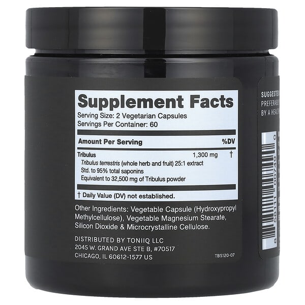 Alternative view of Toniiq, Tribulus, 120 Capsules (650 mg per Capsule)