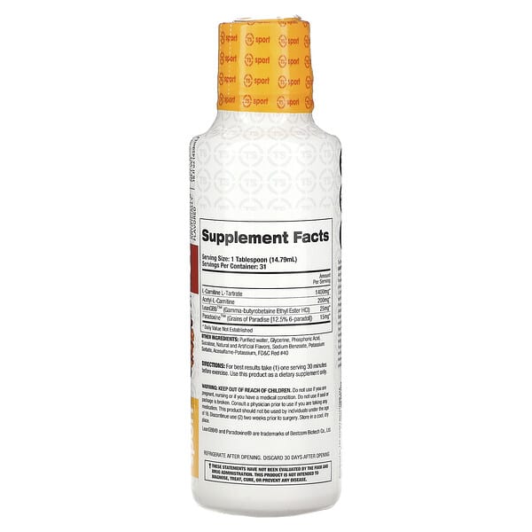 Alternative view of Top Secret Nutrition, Sport, Fireball with Paradoxine, L-Carnitine Igniter, Red Hot Fireball, 16 fl oz (459 ml)