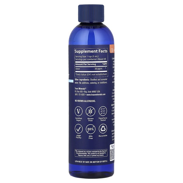 Alternative view of Trace, Colloidal Silver, 8 fl oz (237 ml)