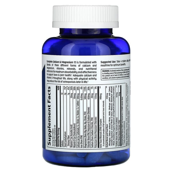 Trace, Complete Calcium & Magnesium 1:1, 120 Tablets 2 Trace, Complete Calcium & Magnesium 1:1, 120 Tablets - Ảnh 2