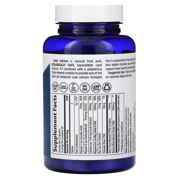 Alternative view of Coral Calcium + Iconic Trace Minerals, 60 Vegetarian Caps