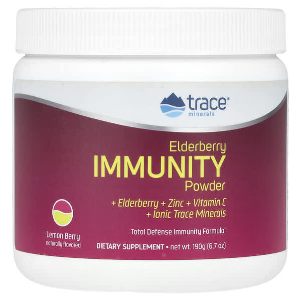 Trace, Elderberry Immunity Powder, Lemon Berry,  6.7 oz (190 g)