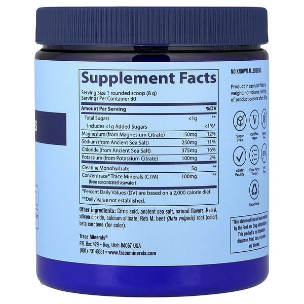 Alternative view of Trace, Hydro Pak, Creatine + Electrolytes, Orange Mango, 8.47 oz (240 g)