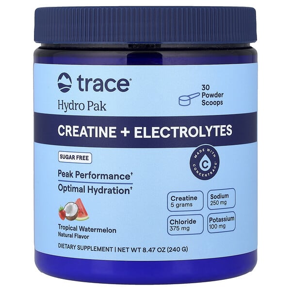 Trace, Hydro Pak, Creatine + Electrolytes, Tropical Watermelon, 8.47 oz (240 g)