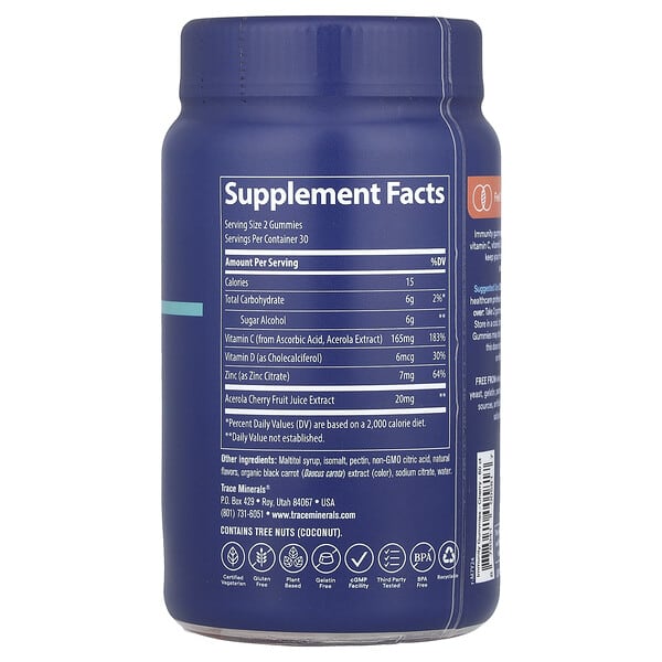 Alternative view of Trace, Immunity Gummies, Cherry, 60 Gummies