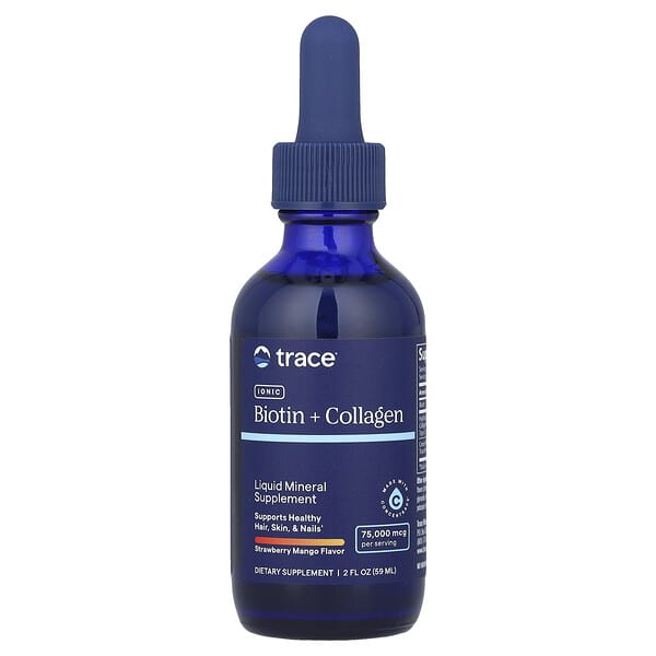 Trace, Ionic Biotin + Collagen, Strawberry Mango, 75,000 mcg, 2 fl oz (59 ml)