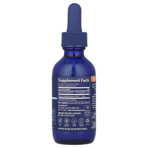 Alternative view of Trace, Ionic D3 + K2, 2 fl oz (59 ml)
