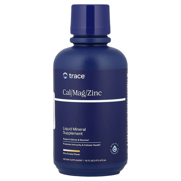 Trace, Liquid Mineral Supplement, Cal/Mag/Zinc, Pina Colada, 16 fl oz (473 ml)