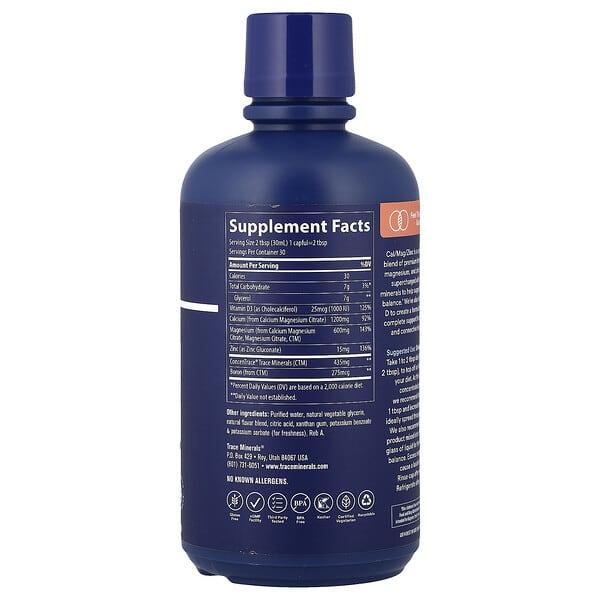 Alternative view of Trace, Liquid Mineral Supplement, Cal/Mag/Zinc, Strawberry , 30 fl oz (887 ml)