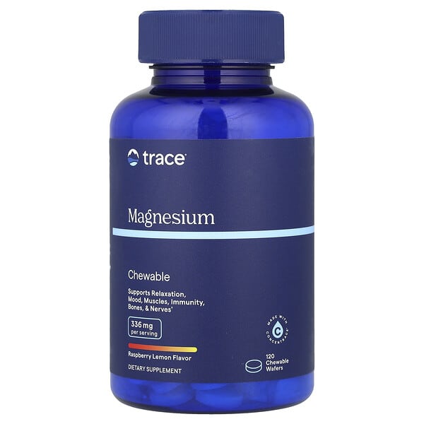 Trace, Magnesium Chewable, Raspberry Lemon , 120 Chewable Wafers