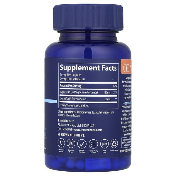 Alternative view of Trace, Magnesium Glycinate, 90 Capsules