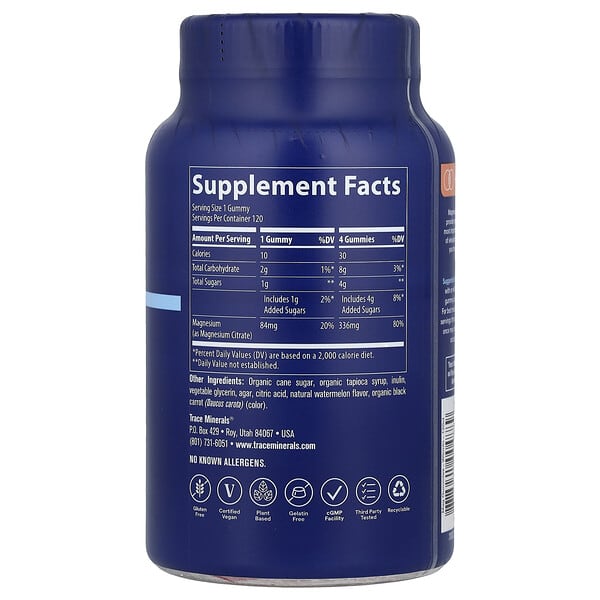 Alternative view of Trace, Magnesium Gummies, Watermelon, 120 Gummies
