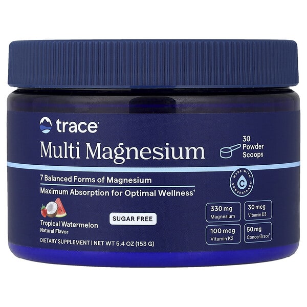Trace, Multi Magnesium, Tropical Watermelon, 5.4 oz (153 g) 2 Trace, Multi Magnesium, Tropical Watermelon, 5.4 oz (153 g)