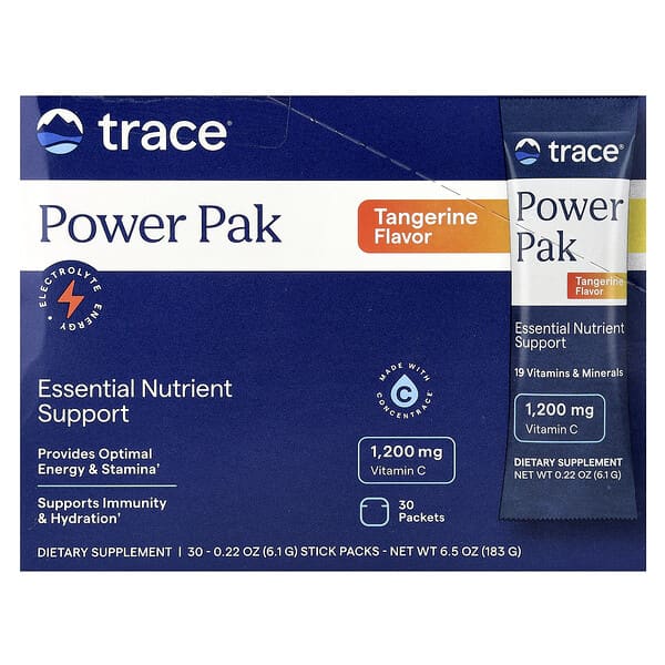 Trace, Power Pak, Tangerine, 30 Stick Packs, 0.22 oz (6.1 g) Each