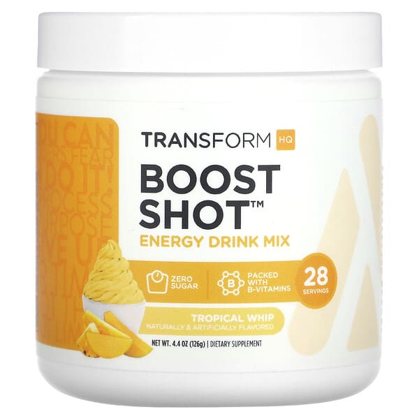TransformHQ, Boost Shot™, Energy Drink Mix, Tropical Whip, 4.4 oz (126 g)