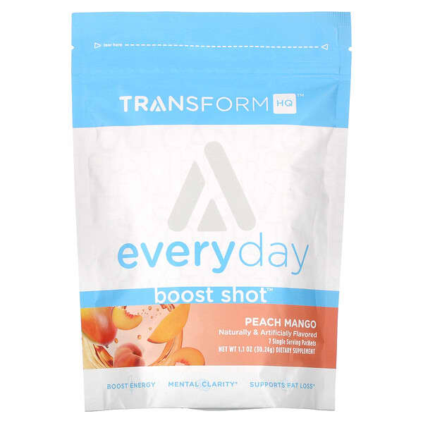TransformHQ, Everyday, Boost Shot, Peach Mango, 1.1 oz (30.24 g) 4 TransformHQ, Everyday, Boost Shot, Peach Mango, 1.1 oz (30.24 g)